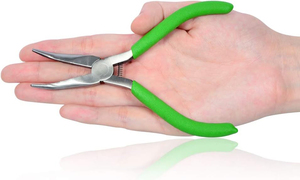 High Quality Stainless Steel 5 Inch Mini Bent <b>Nose</b> <b>Pliers</b> Jewelry Making 45 Degree Curved Serrated Jaws Micro <b>Needle</b> <b>Pliers</b> - Product Image 3