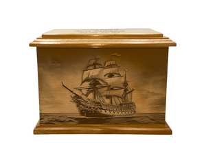 Urne funéraire en bois en forme de bateau viking, urne funéraire en forme de bateau pirate, urne pour les amoureux de l'océan avec gravure, urnes artisanales de nouvelle conception - Product Image 3