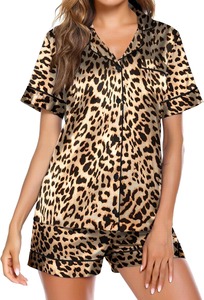 Camisa de dormir Mujer Pijamas de satén de noche de seda Dama DE HONOR Dormir Camisón PJ's Camisas de manga larga con botones - Product Image 5