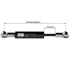 Amortiguador de compresión de gas de acero Motionstruts 3189EN de 243 mm con recorrido de 80 mm, certificado ISO, para maquinaria, fabricado en Turquía. - Product Image 3