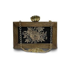 กระเป๋าไม้สีน้ำตาลเรซิ่นกระเป๋าถือแบบดั้งเดิม - Product Image 3