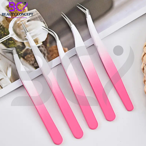 Ensemble de 5 pinces à cils pour greffe, outils de maquillage de beauté en acier inoxydable, pinces pour extensions de cils volume - Product Image 5