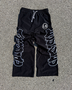 Pantalones de chándal de nailon 100% para hombre, pantalones de correr ligeros de gran tamaño, pantalones de chándal de cintura media de estilo frontal plano de pierna ancha para deportes de invierno - Product Image 2