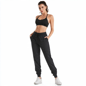 Pantalon de survêtement pour femme à taille haute avec cordon de serrage, coupe ample, en molleton, pour l'entraînement d'hiver, pantalon d'exercice pour femmes - Product Image 6