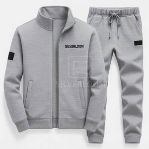 Conjunto de chándal de invierno Premium para hombre Ropa deportiva personalizable de dos piezas con chaqueta y joggers | Marca Silverloom | 100% algodón polar - Product Image 3