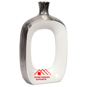 Vase à fleurs en aluminium coulé, couleur personnalisée, incrustation d'os, ensemble de vases à fleurs bicolores, utilisation en hôtellerie - Product Image 2