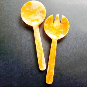 Juego de utensilios de madera para ensalada de tamaño pequeño, superventas, con 2 espátulas, sostenibles, hechos a mano, aptos para congelador - Product Image 3