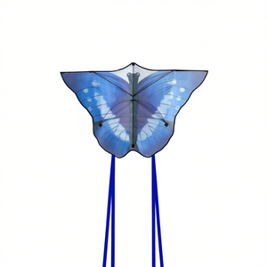 Cerf-volant de kitesurf BDT Butterfly bleu à ligne simple avec ligne de 30 m, taille 130x85 cm - Product Image 2