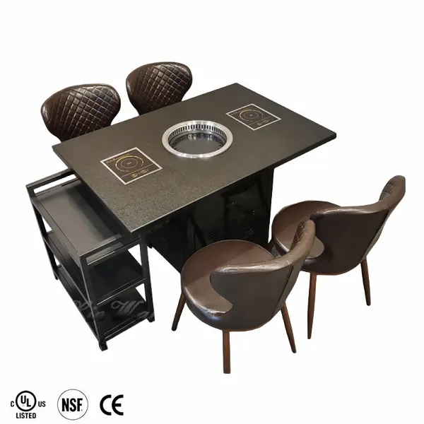 Небольшой Горячий Горшок стол для барбекю для двух современных ресторанов мебель настраиваемый 1 Набор Электрический обеденный стол мини столовая