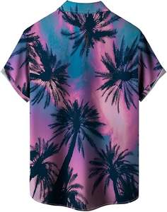 Chemise hawaïenne oversize pour homme, mode été 2025, imprimée, manches courtes, matière polyester/coton - Product Image 2