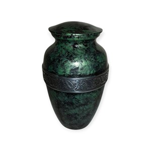 Elegant Rich Purple Cremation <b>Urn</b> with Ornate Silver Band for Graceful and Dignified Memorial - Product Image 4