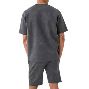 Ensemble de vêtements vintage personnalisés pour hommes, t-shirts et shorts surdimensionnés en coton délavé à l'acide, ensemble de shorts en jersey de coton lourd 300 GSM - Product Image 5