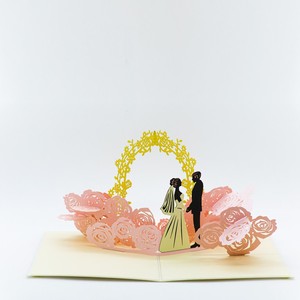 Collection de cartes 3D de mariage Pop-Up Nouveau design Carte de voeux en papier imprimé UV pour le thème du mariage de couple - Product Image 3