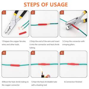 Kit de 250 embouts de câble, 7 tailles, connecteurs à sertir en cuivre, non isolés, kit d'assortiment de bornes électriques - Product Image 6