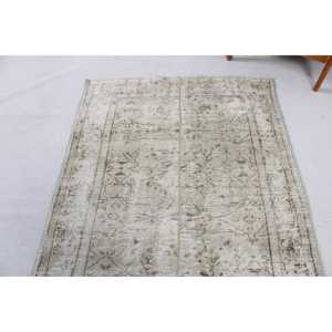 Tapis en laine 3,9x9,2 pieds, design patchwork écologique, gris, tapis persan traditionnel avec envers en latex - Product Image 4