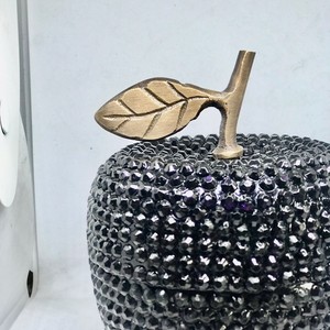 Best Selling Black Shinning Crystal High Quality Shape Candle <b>Jar</b> for Candle Making Decorative Apple - Product Image 2