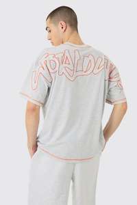 Camiseta y conjunto corto con apliques de punto de contraste de gran tamaño de alta calidad, conjunto de chándal para hombre con pantalones cortos y camiseta, conjunto de verano - Product Image 3