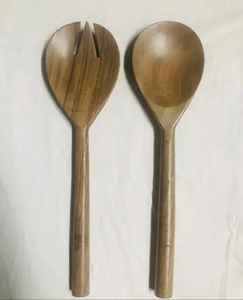 Serveur à salade en acier pur avec manche en résine, cuillère à salade en acier inoxydable, artisanale, écologique, personnalisable, lavable au lave-vaisselle - Product Image 4