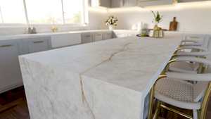 Encimera de cocina de cuarzo prefabricada impresa, encimera de tocador de 2 cm y 3 cm, piedra pulida para proyectos de construcción de interiores comerciales - Product Image 1