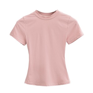Camiseta con gráfico personalizado y logotipo OEM para mujer, camiseta de manga corta con cuello en V y diseño de tela de tres mezclas brezo, camiseta suave de talla estadounidense con serigrafía - Product Image 1