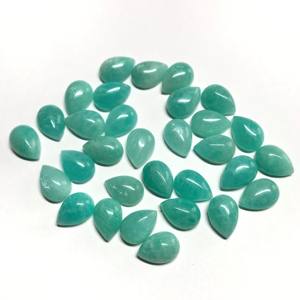 IGI certificado 5x7mm pera Amazonita Natural cabujón con parte posterior plana piedra preciosa de cristal semipreciosa suelta para la fabricación de joyas calibradas - Product Image 1