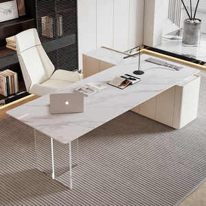 Роскошный дизайн, офисная мебель, офисный современный L-образный стол, компьютерный спеченный камень, офисный стол для дома и офиса - Product Image 1