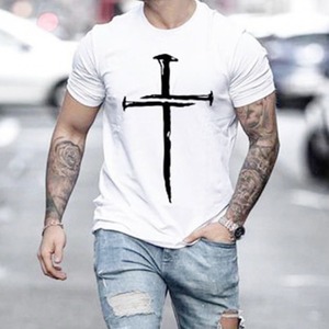 เสื้อยืดแขนสั้นของผู้ชายคริสเตียนเสื้อยืดลำลองถักผ้าฝ้าย100% สั่งทำได้2025 - Product Image 5
