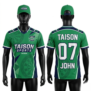 เสื้อดาร์ทพรีเมียม 180 GSM ผ้าโพลีเอสเตอร์ ระบายอากาศได้ดี สีกรมท่า-เทา ดีไซน์ลายแผง พิมพ์ลายแบบ Sublimation  พร้อมสกรีนชื่อ เบอร์ และโลโก้ตามสั่ง - Product Image 4