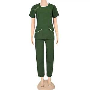 2025 <b>Top</b> Selling Fully Customized V-Neck Women Hospital Jogger Scrub <b>Top</b> Nurse Uniform Set Spandex Lightweight High Quality - Product Image 3