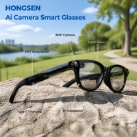 Lunettes de soleil connectées 8MP avec IA et traduction, caméra POV pour la sécurité sportive en extérieur pour hommes
