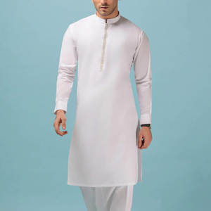 Col montant hommes Shalwar Kameez costumes avec poches latérales meilleurs vêtements traditionnels hommes Shalwar kameez à vendre - Product Image 3