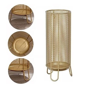 <b>Established</b> High Round Creative Umbrella Rack Holder Metal Leather Umbrella Stands Decorative Unique Style Umbrella Holder - Product Image 1