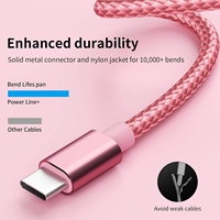 Câble USB-C en nylon tressé, vente en gros d'usine, USB-A vers Type-C, 1m/2m/3m, câble de données Type-C A-C pour iPhone 15-17 et tablette