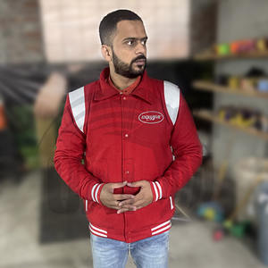 Chaqueta bomber bordada de chenilla de lana con logotipo personalizado para hombre, diseño universitario en blanco de alta calidad, relleno de algodón transpirable para invierno - Product Image 5