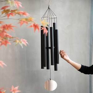 Carillons éoliens en fer noir imperméables tendance, décoration de jardin suspendue, cloche de festival à prix avantageux - Product Image 1