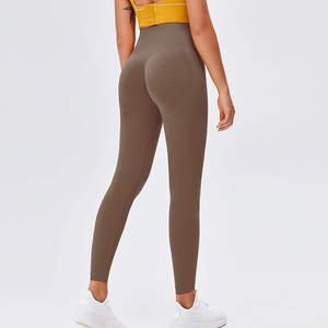 Hot Selling Womens Premium Solid Fitness Leggings Elastic Waist Stretchy Breathable & Eco-Friendly Activewear <b>Tummy</b> <b>Control</b> - Product Image 2