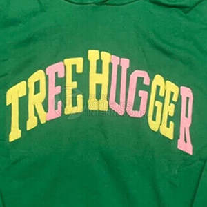 Nouveauté 2026 : Sweat à capuche streetwear OEM avec impression en relief, bord coupé, impression en relief personnalisée, couleur verte, pour homme, fabriqué au Pakistan - Product Image 5