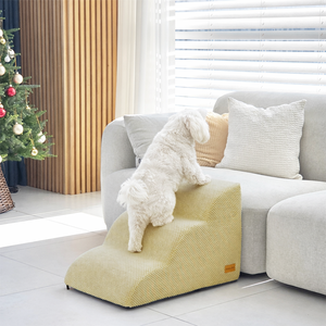 [AllmioPet] Escalier pour animaux de compagnie en tissu beige nuage, 3 marches, AMP 3 BE, marches pour chiens et chats pour l'accès aux meubles et la protection des articulations - Product Image 3