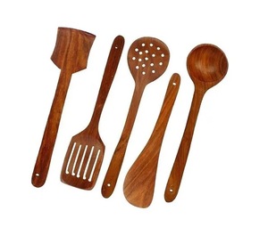 Cuchara de madera Utensilios de cocina naturales Mango largo chapado en oro de alta calidad Ecológico - Product Image 4