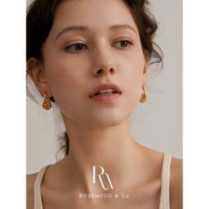 Orecchini Pendenti a Forma di U con Gemma Marrone, Gioielli alla Moda per Donne - Product Image 3