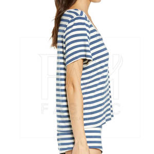 Conjuntos cómodos de traje de dos piezas para mujer para conjuntos de camisetas de estilo de patrón personalizado con algodón orgánico 100% - Product Image 2