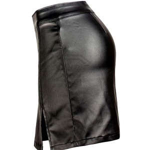 Falda de Cuero al Por Mayor para Mujer, Falda de Cuero Personalizada de Color Sólido, Larga, Regular, de Cuero Genuino, Cómoda - Product Image 2