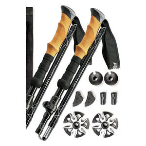 Bastones de senderismo plegables, 2 piezas, bastones de senderismo ultracompactos para hombres y mujeres, ligeros, fuertes, de aluminio, plegables, 7075 - Product Image 1