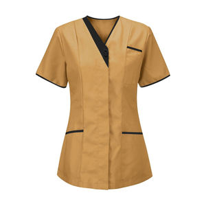 Venta caliente de alta calidad Fig Scrub Set Medical Scrub Top Stretch manga corta Detección de aguja sin costuras fusión OEM uniforme - Product Image 3