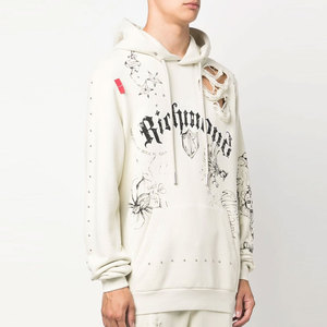 Sudadera con capucha para hombre con mangas largas ajustada y color liso nuevo diseño temporada de invierno hecha de poliéster/algodón - Product Image 3