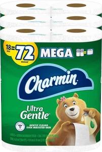 Charmin-Ultra Gentle 18 Mega Rolls 72 Regular Soft Strong Jumbo Papier hygiénique sans noyau Pulpe de bambou - Product Image 3