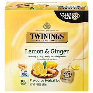 Té de Hierbas de Limón y Jengibre Twinings en Bolsitas Individuales, 100 Unidades - Product Image 1
