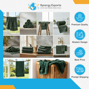 Fabricant et exportateur d'origine indienne vendant des serviettes de bain en polycoton de qualité supérieure, finition lavée, avec face en jacquard - Product Image 2