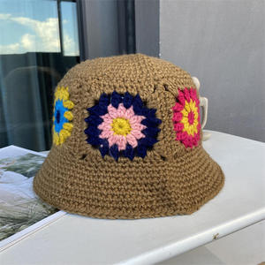 Crochet Unisex Elegant Floral Cotton <b>Sunscreen</b> Hand-Knitted Autumn Winter Warm Bucket Hat Character Stylish Casual - Product Image 6