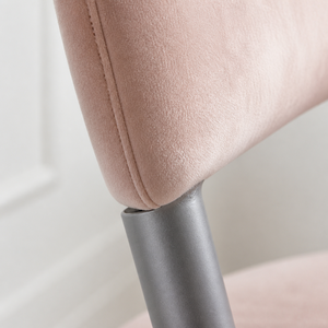 <strong>Blush</strong> <strong>Pink</strong> Velvet <strong>Dining</strong> <strong>Chair</strong> Upholstered With Metal Legs Modern Restaurant Home Kitchen Comfortable Accent Seating Dowell - Product Image 6